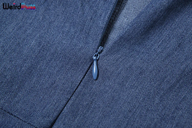 Weird Puss Fake jeans Strapless Sexy Dress Women Summer Trend Skinny Hipster Fashion Concert Birthday Party Clubwear Y2K Bodycon