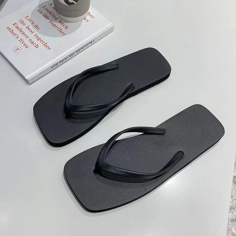Solid Color Non-slip Leisure Couple Slippers Women Summer Beach Slippers Outdoor Women Flip Flops Breathable Beach sandals women