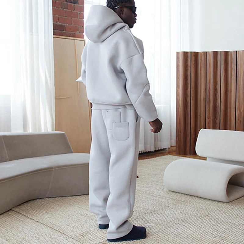 Male Autumn New sweatsuit Casual Solid Couple's Hooded Sweatshirt Loose Sweatpants Jogging Sweatshirt Trousers Outfits Suits 