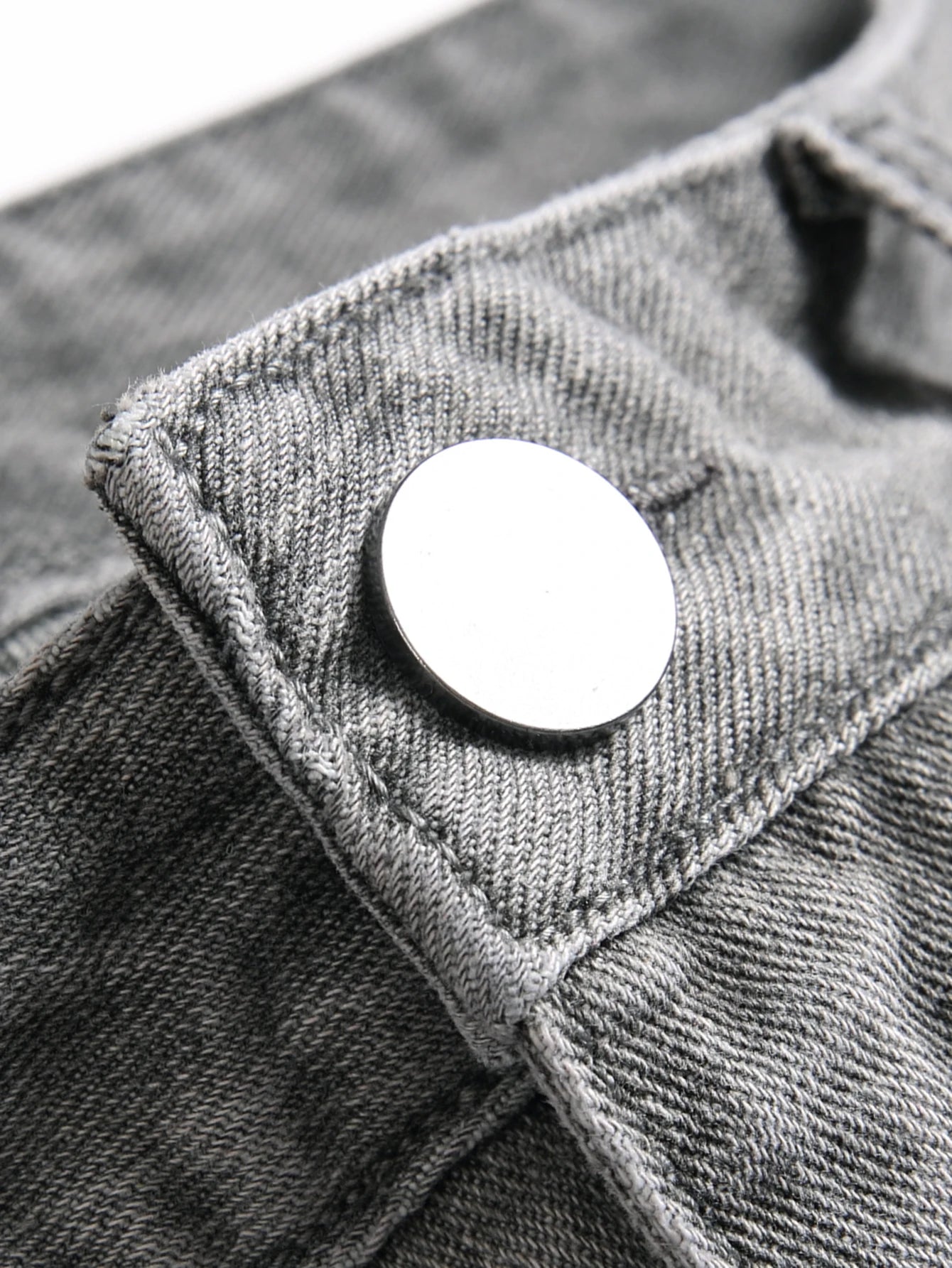 Denim Jeans Slim Fit Comfort Straight Leg Casual Mid Waist Denim Pants Grey Trousers Men Clothing