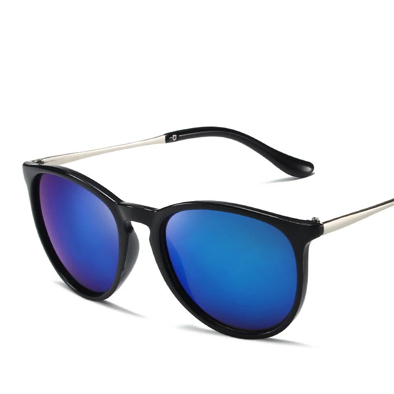 Popular Metal Frame Vintage Sunglasses Women Men Round Sun Glasses Eye Glasses for Male Female Reflective Film Sunglasses 