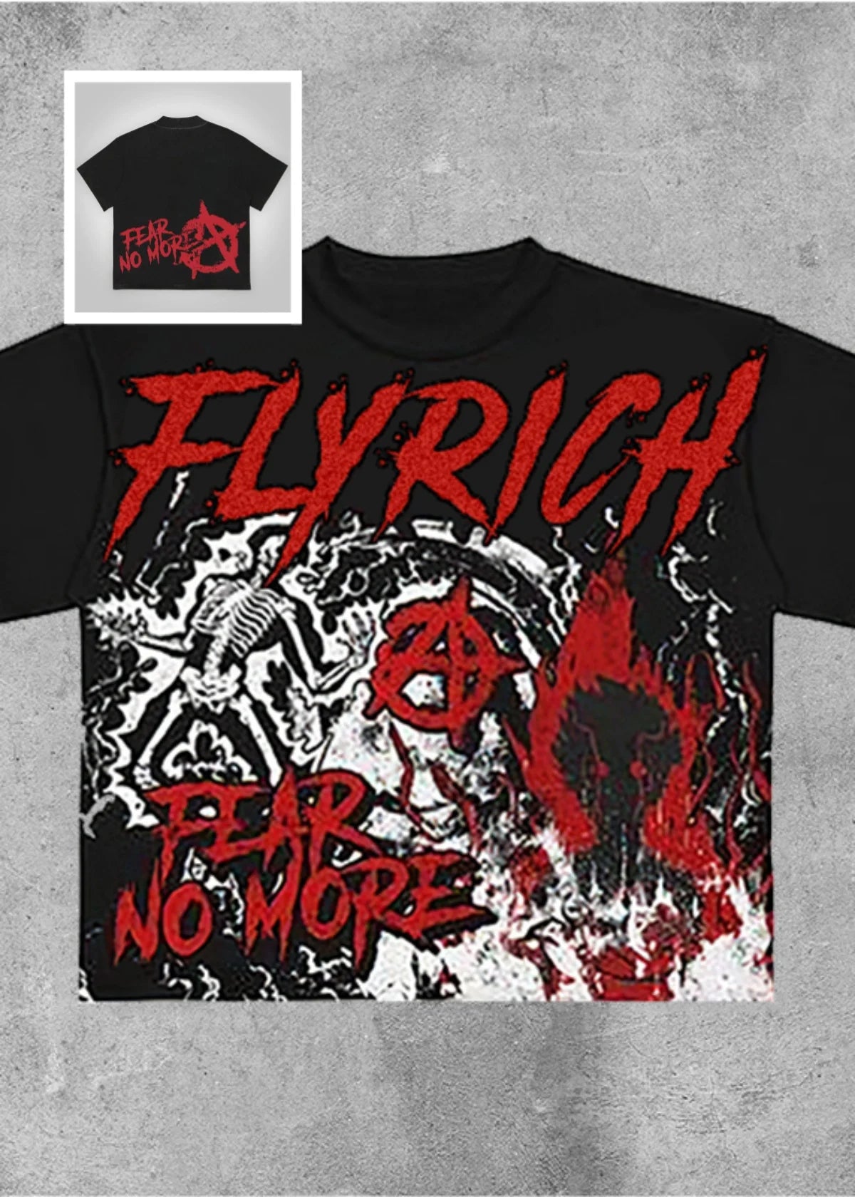American New Neutral Fly Rich Graphic T-shirt Printed Men's and Women's Y2K Summer Short-sleeved Oversized T-shirt Street Top