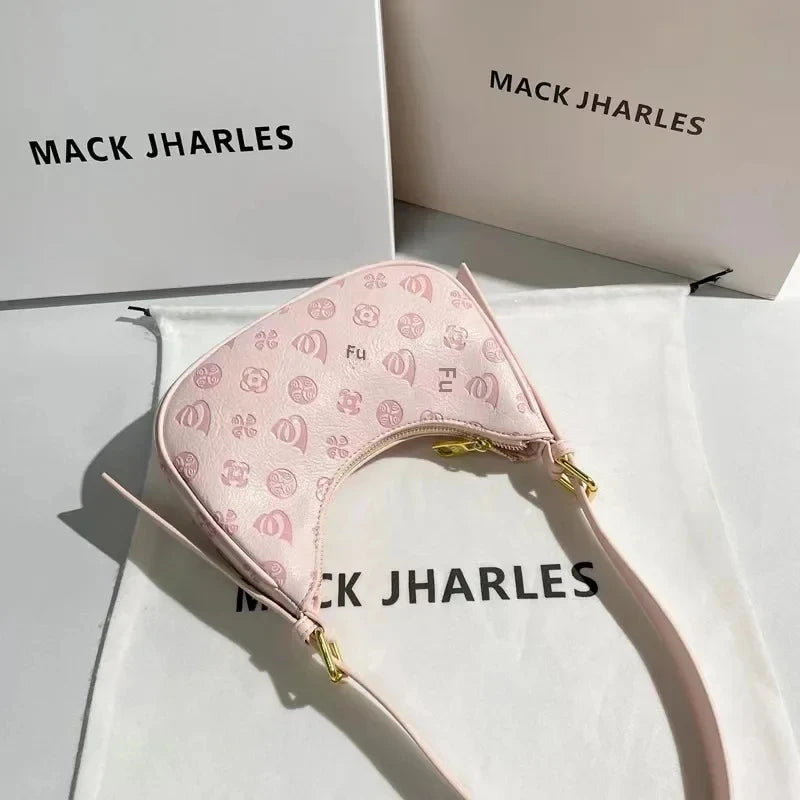 Trendy Pink Underarm Bag 2025 - Summer Women's Shoulder Bag, Cute Lawson Commuter Purse with Top Handle