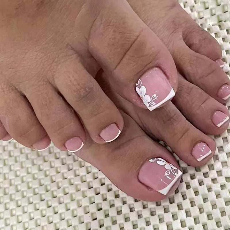 Press On Toenails 2023 Summer False Toenails For girls Cute Nail for Foot Artificial Nail tips Full Cover Nails feet False Nails