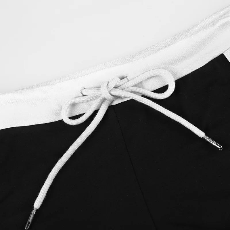 HLJ&GG Sexy Letter Printing Baddie 2 Piece Sets Outfits Spaghetti Strap Halter Backless Tank Crop Tops + Shorts Suits Streetwear