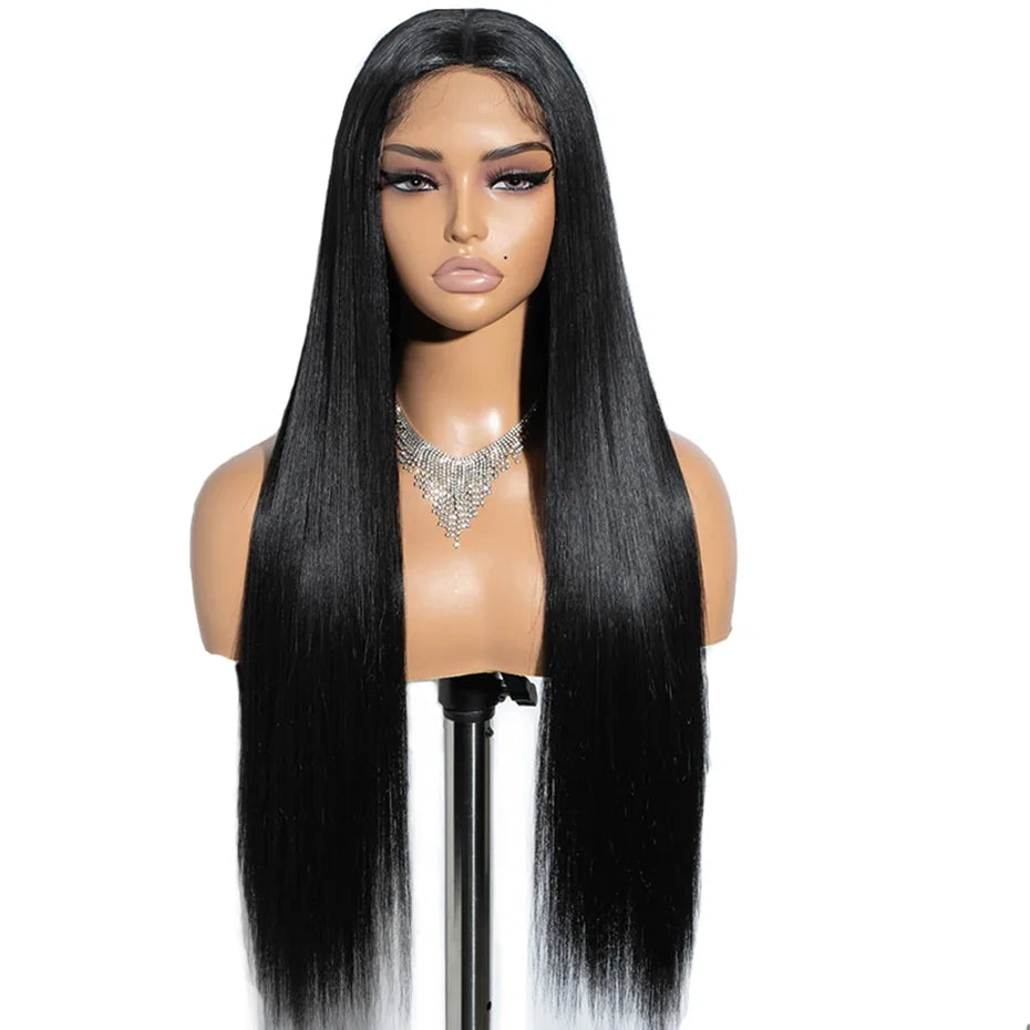 Pre Cut No Glue 4x6 Bone Straight Glueless Wig Human Hair 5x5 Ready To Wear Brazilian Lace Front Wigs For Women Preplucked Bling