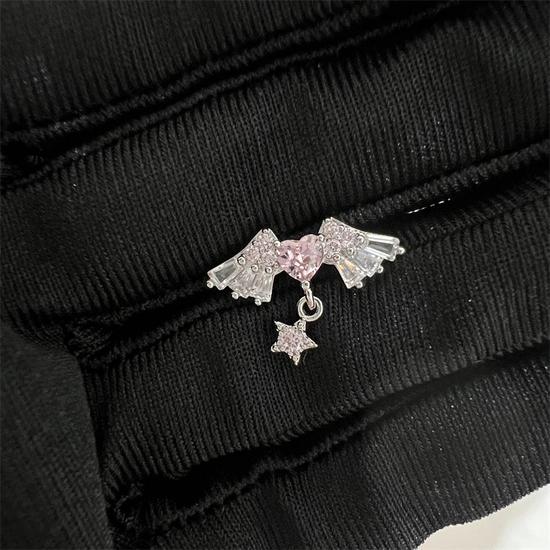 Women's Pink Zircon Stainless Steel Cartilage Stud Earring