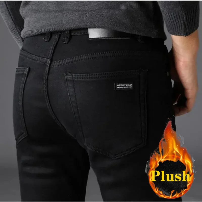 Spring Autumn Men Classic Fashion Brand Jeans Homme Man Soft Stretch Black Biker Masculino Denim Trousers Mens Pants Overalls