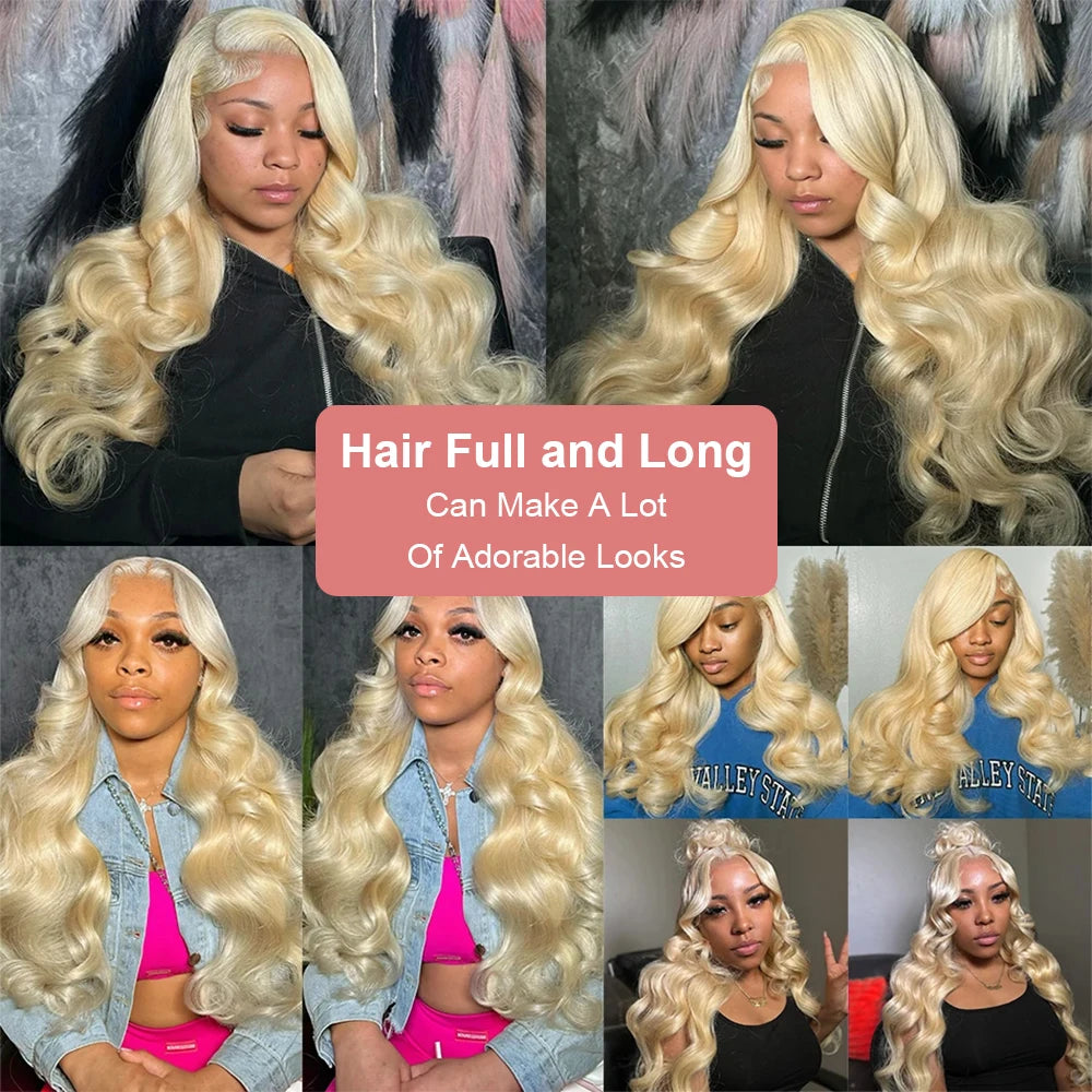 36 40 Inch 613 Honey Blonde Body Wave 250 Density 13x6 HD Lace Front Human Hair Wigs 13x4 HD Lace Frontal Wig for black women