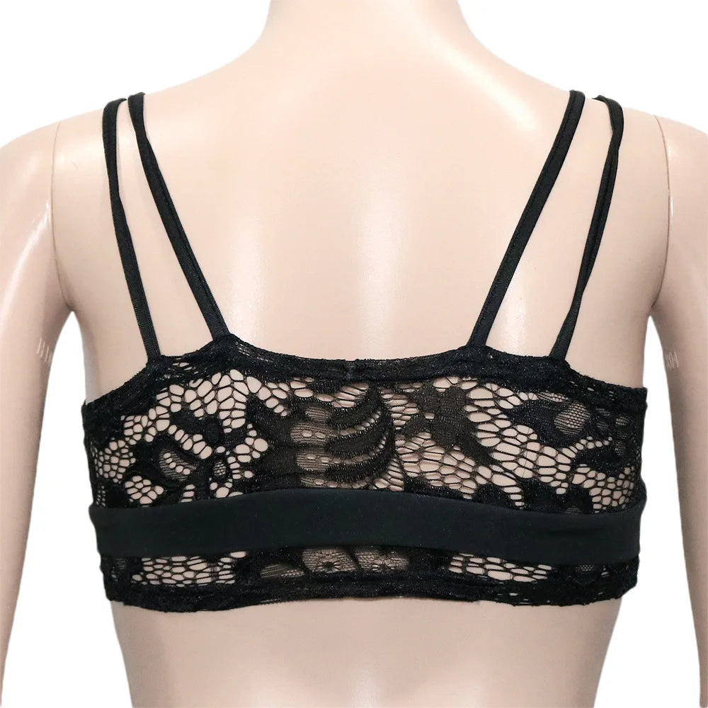 HLJ&GG Sexy Lace Hollow See Though Two Piece Sets Women V Neck Spaghetti Strap Slim Crop Top + Shorts Outfits Fashion Streetwear