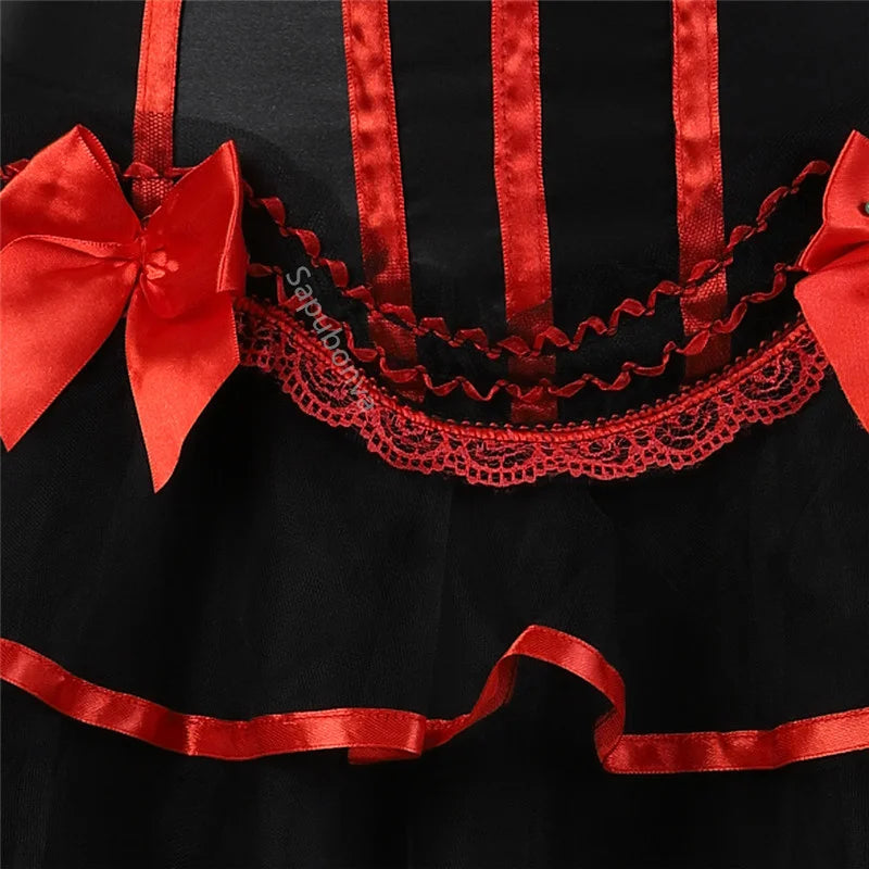 Sapubonva Lace up corsets bustiers top sexy satin overbust corset striped ladies satin halloween big size red black pink korsett