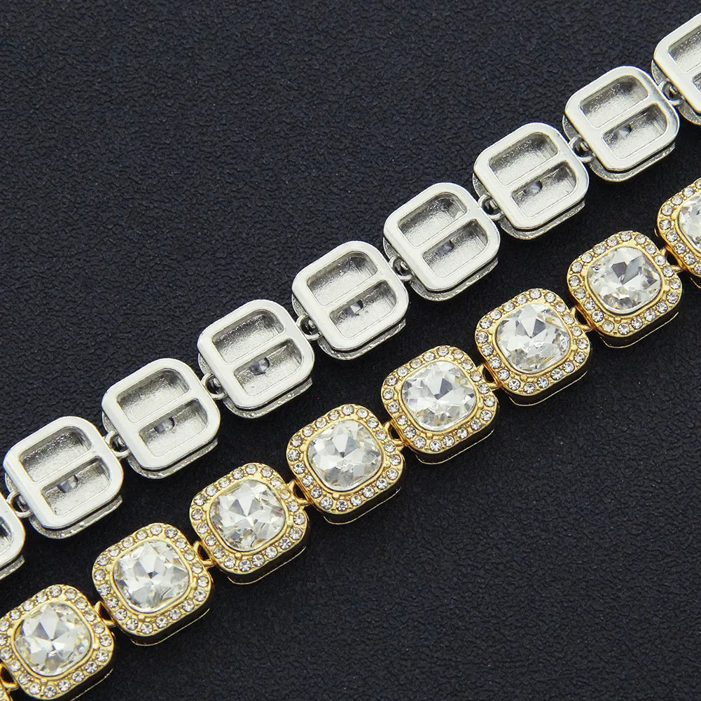 HNSP 12MM Tennis Chain Necklace Bracelet For Men Women Neck Hip Hop Jewelry Accessories
