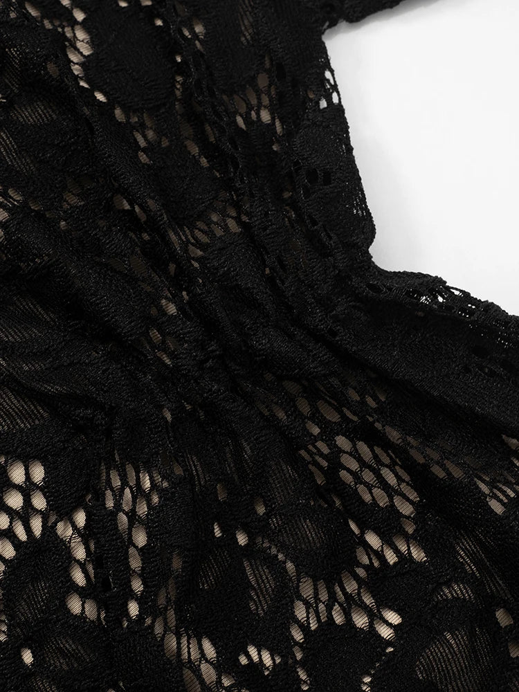 Weird Puss Mesh Patchwork 2 Piece Set Women Sexy Jacquard Backless Camisole+Stretch Skinny Peach Hip Pants Club Party Outfits