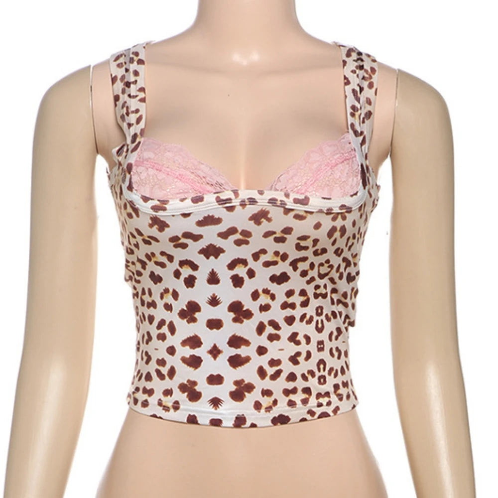 HLJ&GG Summer New Leopard Print Bow Bodycon One Piece Rompers Women Hollow Out Halter Backless Slim Jumpsuits Fashion Streetwear