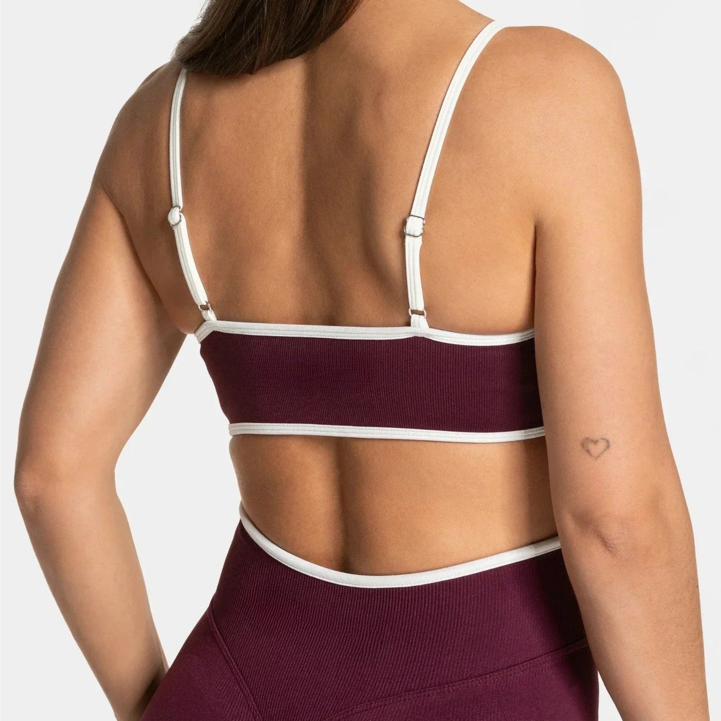 Summer Women's Solid Color Sports Suspender Bra Sexy Backless Knit with Chest Cushion Suspender Yoga Fitness Top
