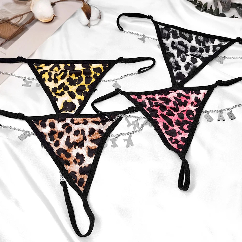 Customize Name Crystal Letters Waist Body Chain for Women Sexy Leopard Underwear Thong Body Jewelry Valentine's Day Gift