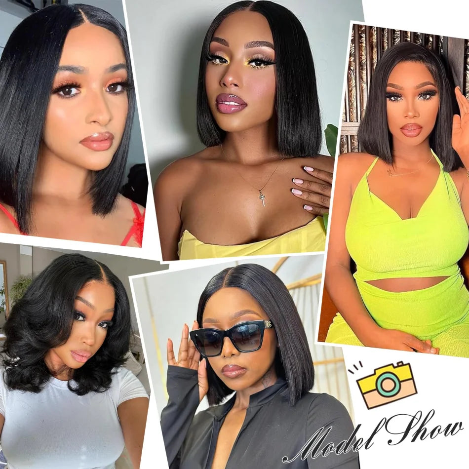 Bob Wigs Human Hair 13X6 Lace Front Wig 220 Density Short Straight Hd Transparent Lace Frontal Wigs Brazilian Closure For Women