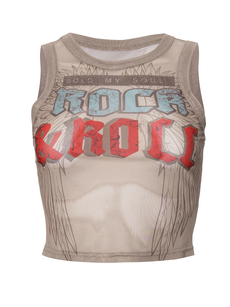 Weird Puss Seyx Hottie Crop Tees Women Summer Fashion Letter Print O-Neck Skinny Elastic Night Club Party Streetwear Tank Tops