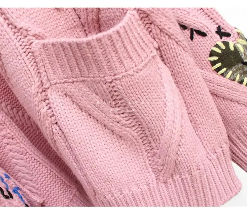 HLJ&GG Winter Embroidery Knit Sweater Coats Two Piece Sets Women Button Long Sleeve Top And Plaid Aline Skirts Outfit Streetwear