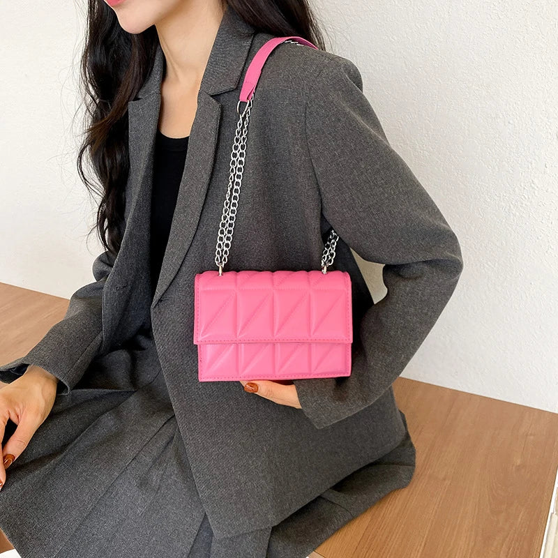 Designer Fashion Women Shoulder Bag Ladies PU Leather Handle Handbags Chain Strap Crossbody Bags for Women