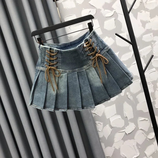 Korean Denim A-Line Mini Skirt — Girls' Fashion