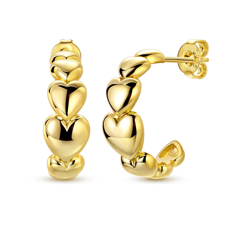 Fashion Gold ladies Hoop Earring 925 Sterling Silver Sparkling Zircon Round Ear Stud Earrings Fine Jewelry Lover Anniversary Gift
