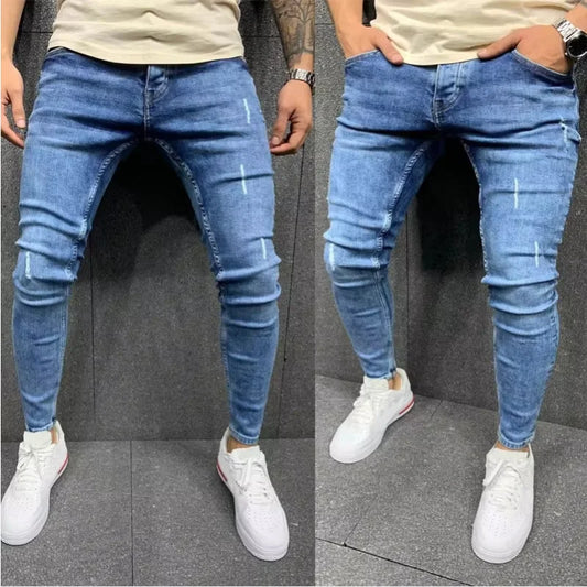 Denim Jeans Casual Skinny Pants Stretch Denim Trousers Male Slim Fit Straight Pants Fashion Jeans Soild Pencil Pants Man Clothing, men's jeans