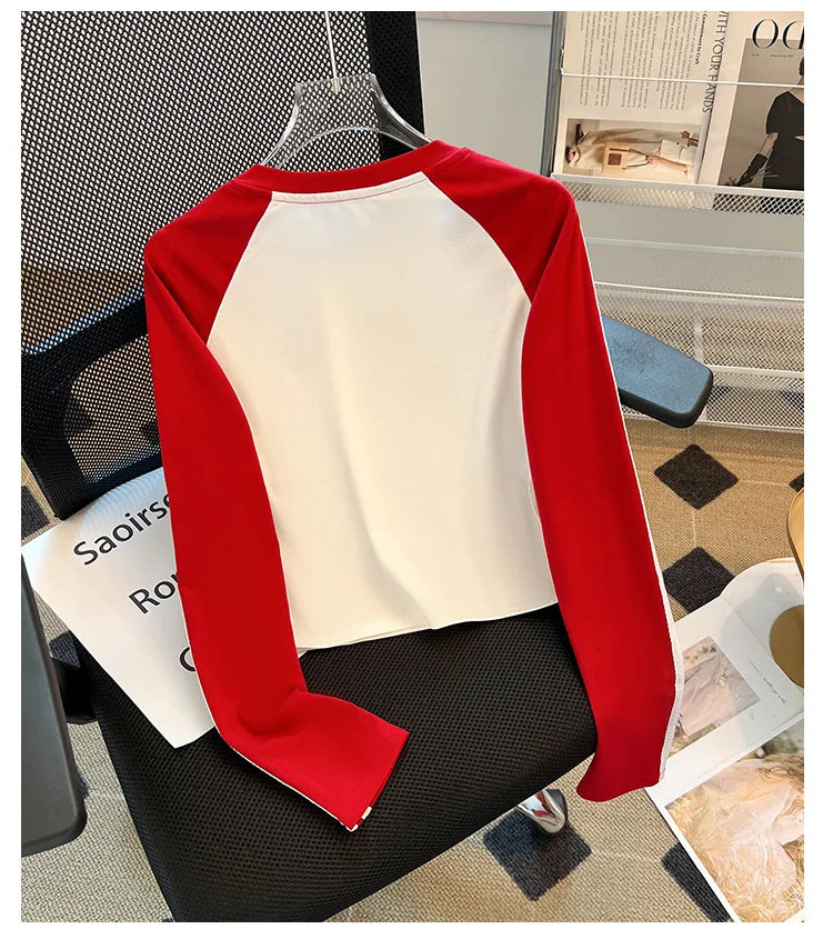 HLJ&GG Retro American Letter Printing Two Piece Sets Women Round Neck Long Sleeve Top And Mesh See Though Pants Outfits 2025 New