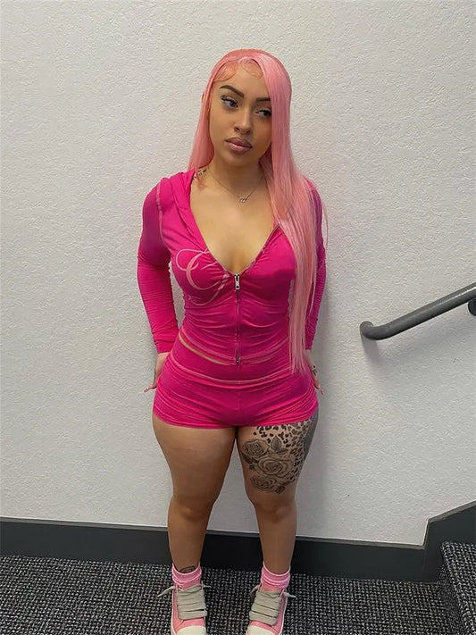 2025 Spring Fashion New Casual Women's Sets Long Sleeve Zipper Hoodie Tops and Pants Streetwear White Two 2 Piece Set Outfits