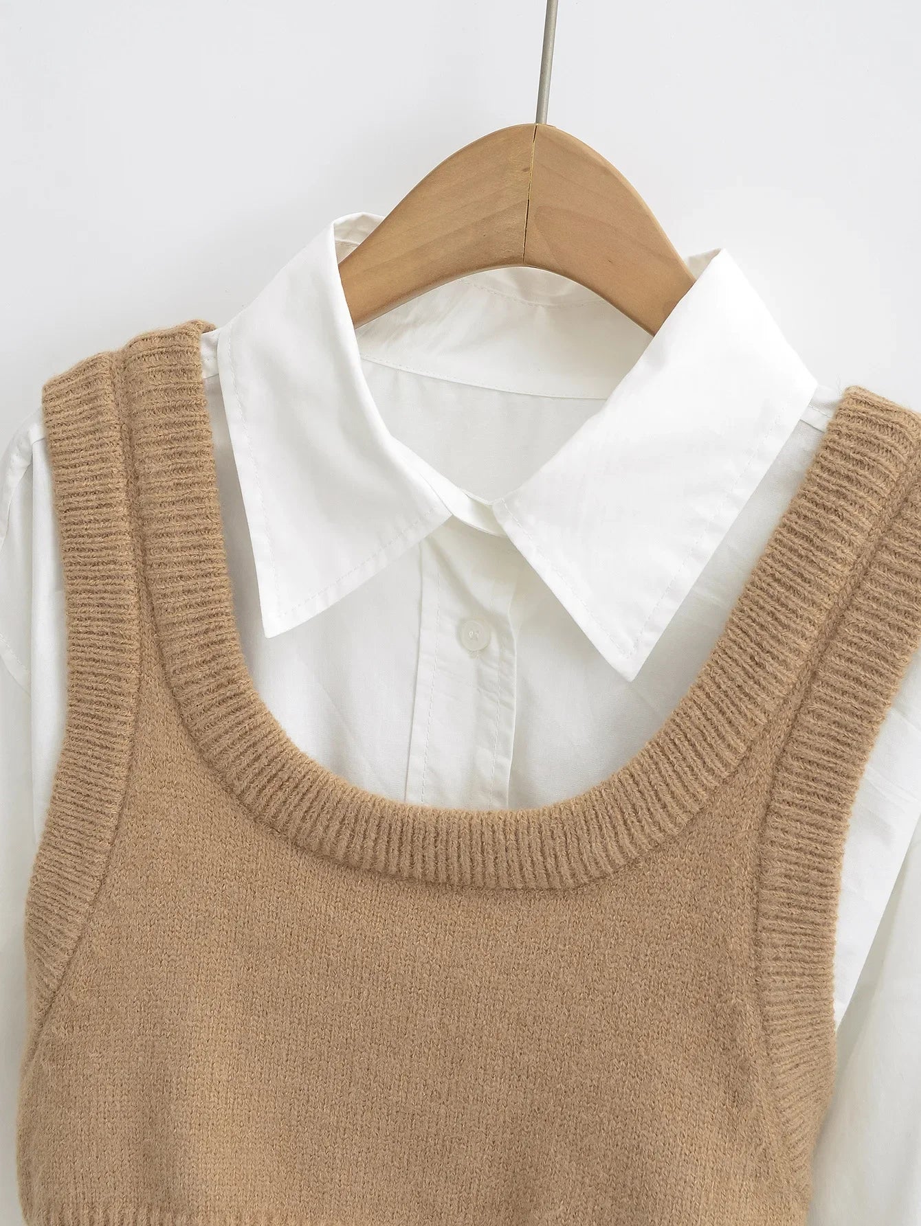 HLJ&GG Autumn Knit Vest Shirts Two Piece Sets Women Lapel Button Long Sleeve Top And Mini Skirts Outfits Fashion Retro 2pcs Suit