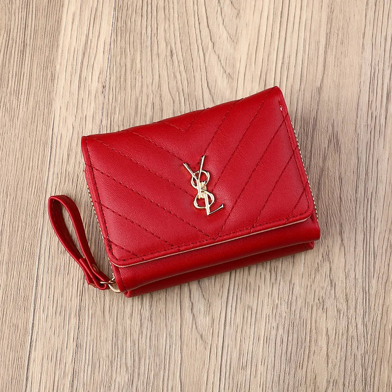 2025 new women's wallet short, fashionable and simple PU change bag card bag multi slot small wallet wallet wallet