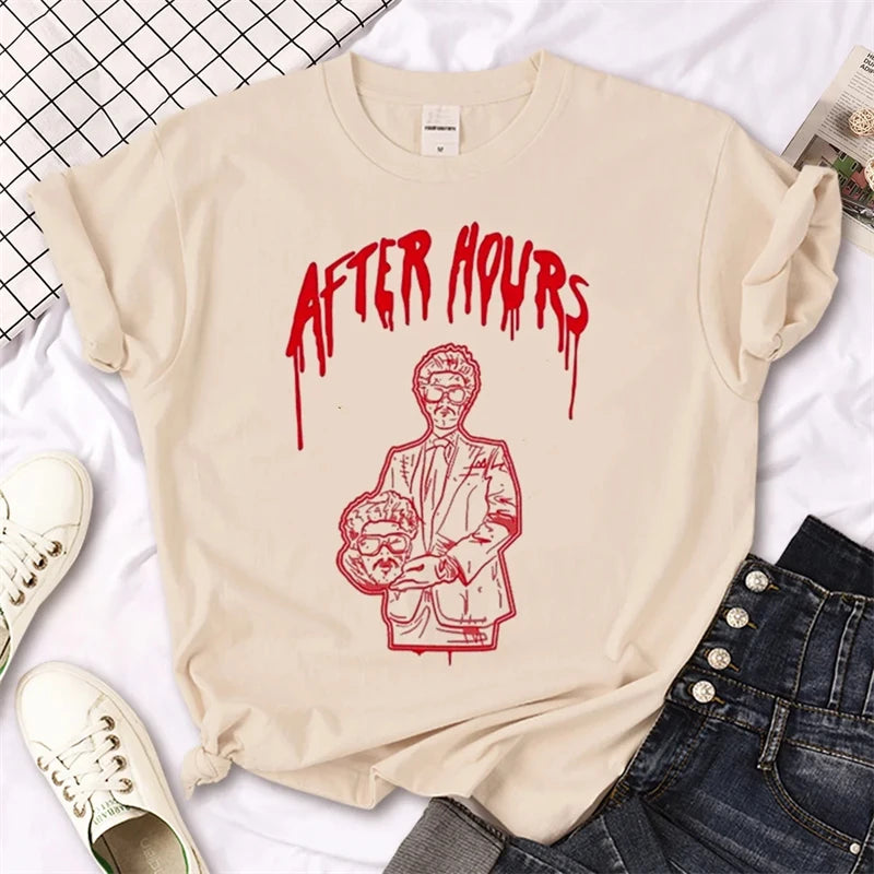 The Weekend Japanese Printed Women's T-shirt Japanese Harajuku Short Sleeved Top T-shirt Y2K Clothing