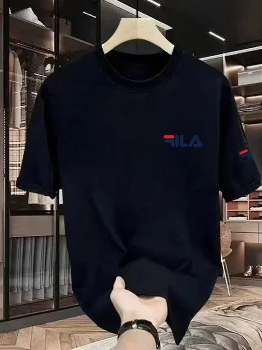 2025 summer new trendy cool family T-shirt, fila, pure cotton short sleeves