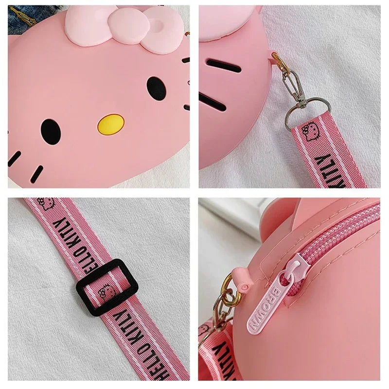 Bags for Women Hello Kitty Crossbody Bag for Girls Pink White Cute Bow Kawaii Bag Small 3D Shoulder Bag Bolsas Para Mujeres
