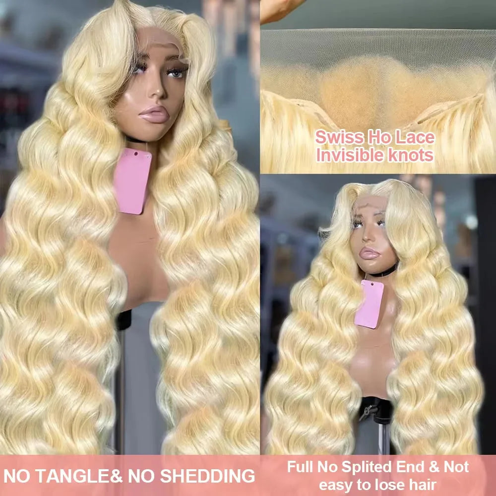 36 40 Inch 613 Honey Blonde Body Wave 250 Density 13x6 HD Lace Front Human Hair Wigs 13x4 HD Lace Frontal Wig for black women