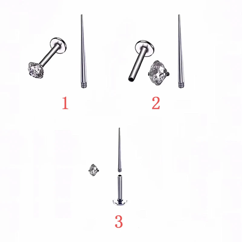 1PCS 1.2mm Bowknot Ring Stainless Steel Ear Bone Nail Shiny Screws Earrings Y2K Hottie Cochlea Piercing Body Jewelry