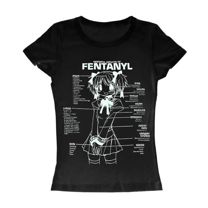 Women's Anime Graphic Crop T-Shirt