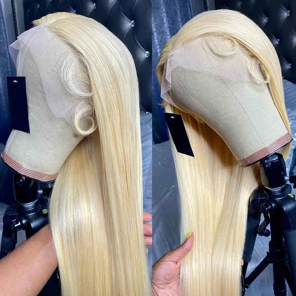 250 Density 613 Honey Blonde Color Straight 13x6 Lace Front Human Hair Wigs For Women 13x6 Transparent Frontal Wig