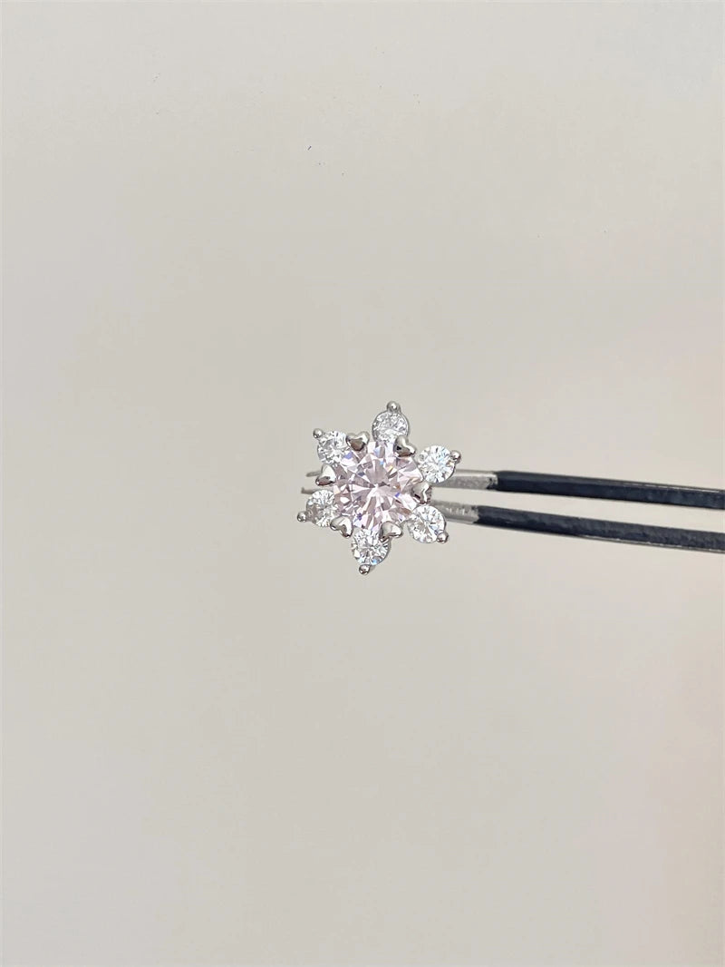 1 PCS New Fashion Cute Pink Zircon Crystal Ear Bone Nail 316L Medical Titanium Steel Earrings for Women Y2K Punk Jewelry