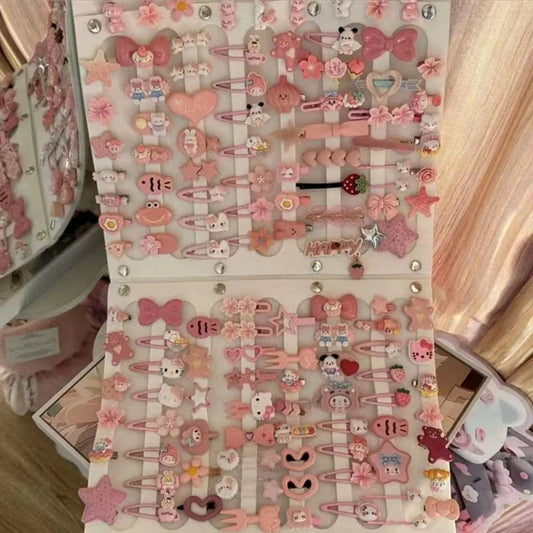 10-50pcs Y2K Hair Clips pack Cute Pink hair accessories Seamless Edge Clip Women Girl Sweet Beauty Hairpin trendy hair clips