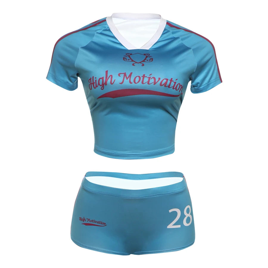 Weird Puss Sporty 2 Piece Set Women Tracksuit Y2K Letter Print Shorts Crop Tops+Shorts Casual Activity Sporty Streetwear Outfits