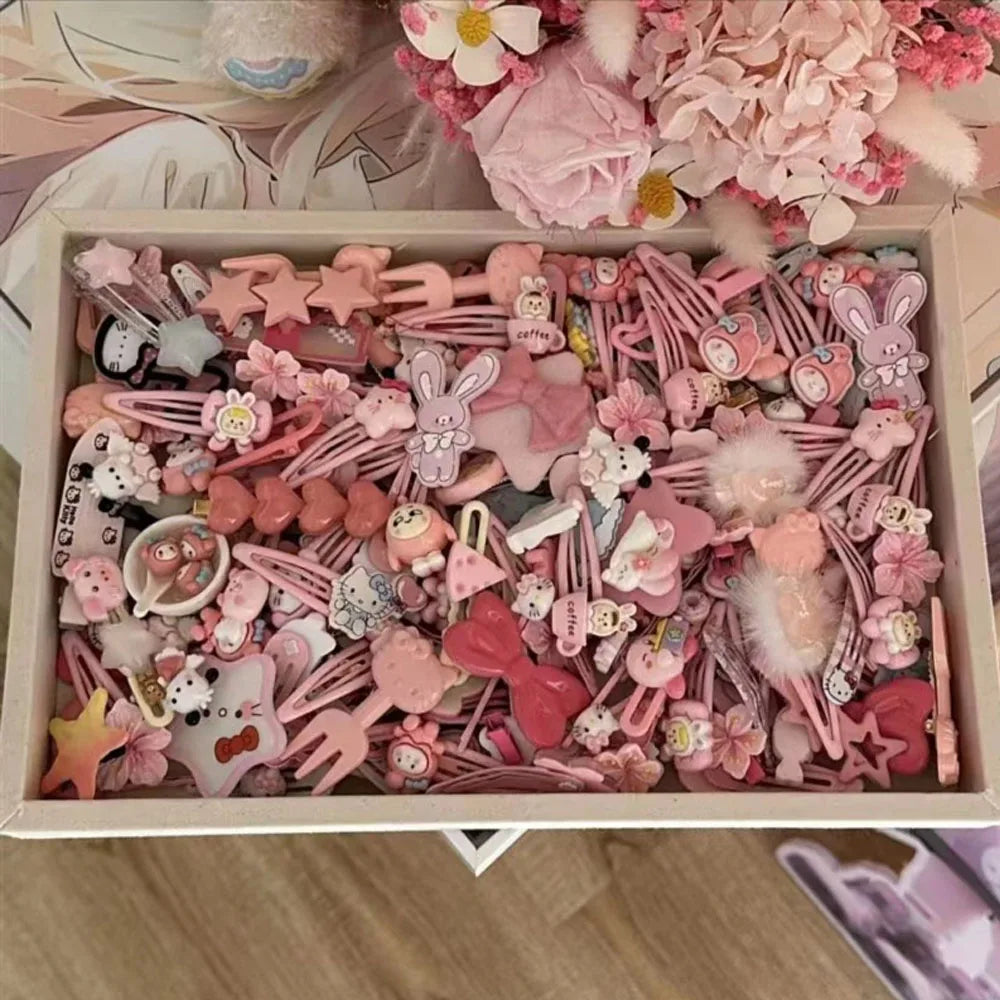 10-50pcs Y2K Hair Clips pack Cute Pink hair accessories Seamless Edge Clip Women Girl Sweet Beauty Hairpin trendy hair clips