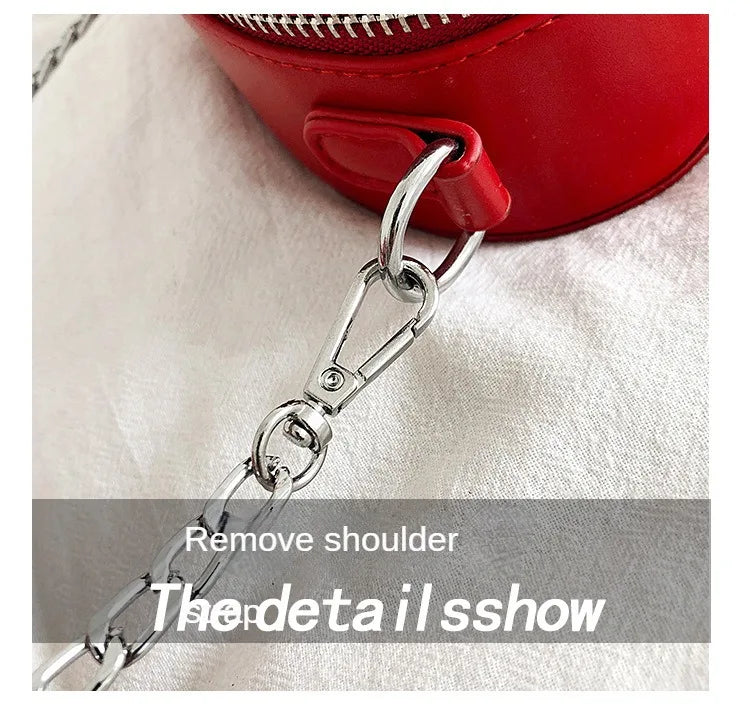 Gothic Heart Blade Zipper Chain Crossbody Bags for Women Girl Casual Shoulder Purses Handbags Techwear Summer Wallet Goth