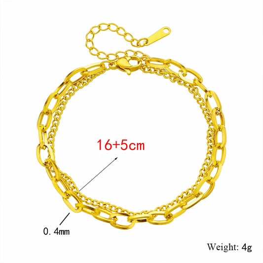European and American niche design sense double-layer bracelet for women, cool and light luxury in Instagram, simple European an