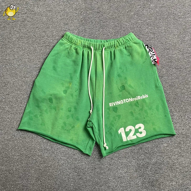 Men Woman Black Green Purple Red RRR123 Shorts Joggers Streetwear Drawstring Good Quality Vintage Graffiti Casual Couple