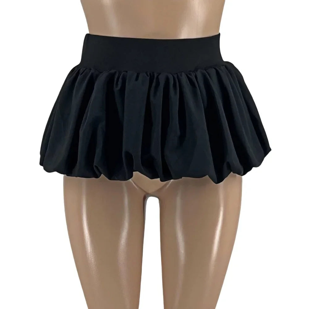 HLJ&GG Sweet Bow Fashion Corset Vest Two Piece Sets Women Thin Strap Slim Tank Top + Puffy Mini Skirts Outfits Female Streetwear