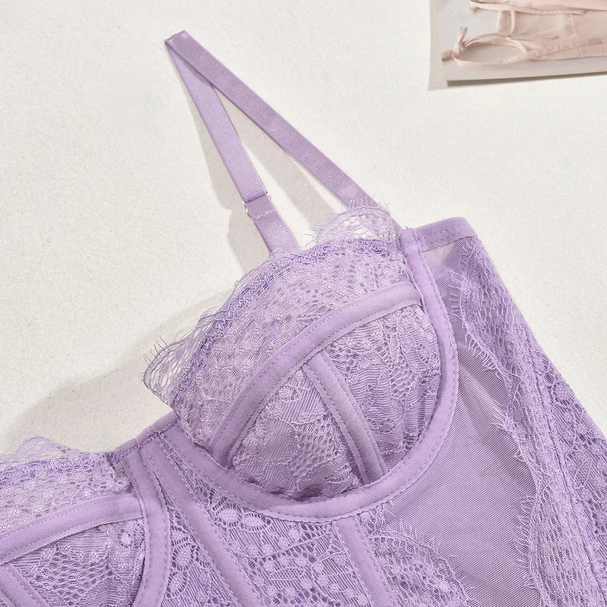 Sexy Lace Mesh Spaghetti Strap Open Back Boned Corset Women Summer Slim Lingerie Bodyshaper Bustier Camisole Halter Vest