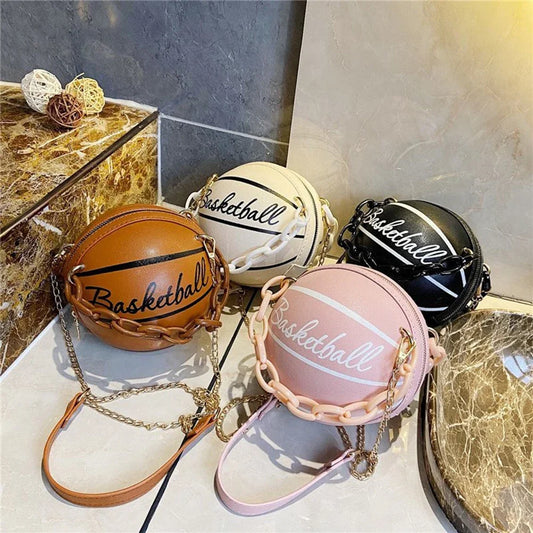 Fashion Chic Women Ball Handbag Round Basketball Football Shape Party bag Faux Leather Crossbody Girls Coin Purse Shoulder Bag