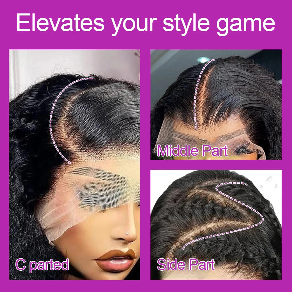 Wear Go 13x4 13x6 Water Wave Bob Lace Wig For Women Curly 7x5 Glueless Human Hair Wig Ready To Go Human Hair Wigs Pre Cut 250%