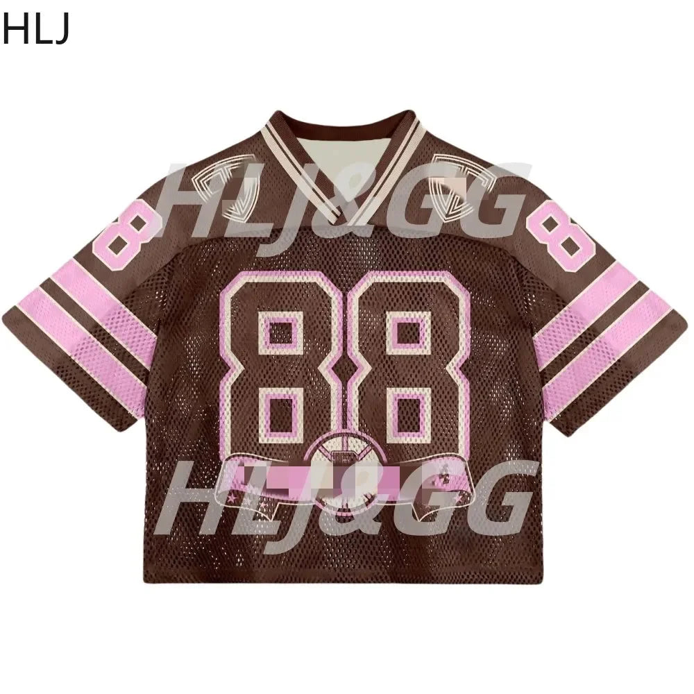 HLJ&GG Pink A-line Pleated Skirts Fashion Two Piece Sets Women Letter V Neck Short Sleeve Loose Tshirt And Mini Skirts Outfits